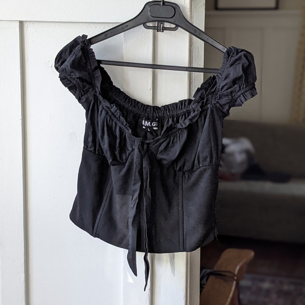 I.AM.GIA off-shoulder corset top